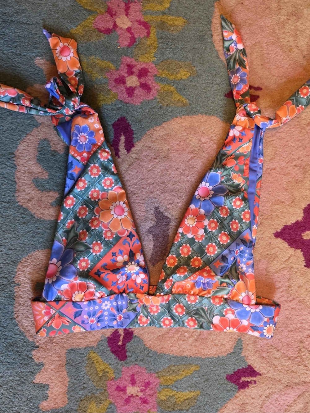 Agua Bendita Glenda Tile Shoulder Tie Bikini Top Laurie - Picture 3 of 5